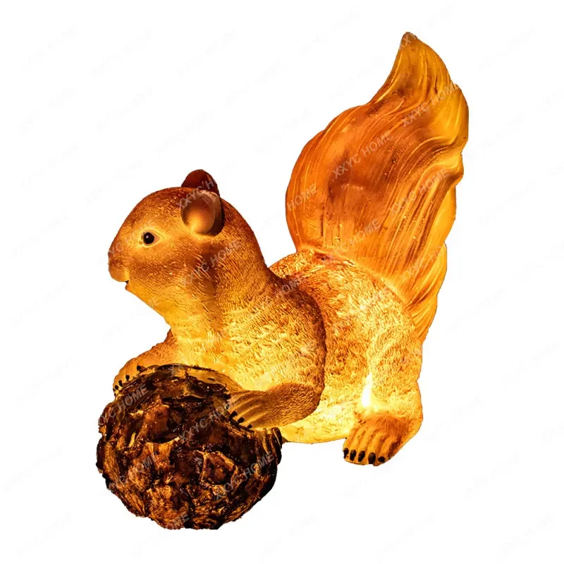 Led Resin Animal Modeling Lamp Outdoor Waterproof Garden Creative Glow Squirrel Park Courtyard Decoration Landscape Lamp