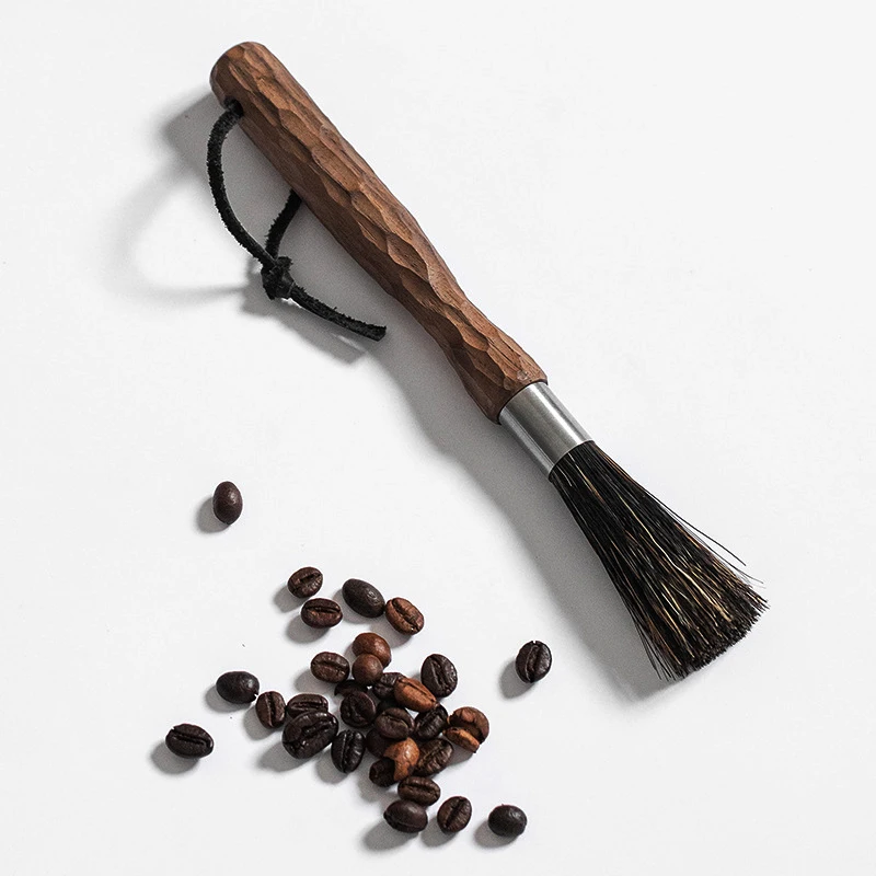 

Coffee Brush With Walnut Wood Handle Grinder Espresso Machine Cleaning Tools Boar Bristle For Barista Home Kitchen Accessories