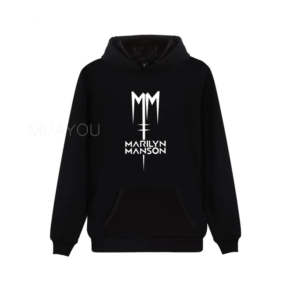 مارلين مانسون هوديس الرجال/النساء الصناعية المعادن روك باند هوديي البلوز طويلة الأكمام الهيب هوب الاطفال سترة