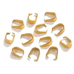 50pcs Gold Plated Stainless Steel Buckle Clasp for Pendants Charm Connectors Clip Pinch Bail Clasp DIY Jewelry Making Supplies