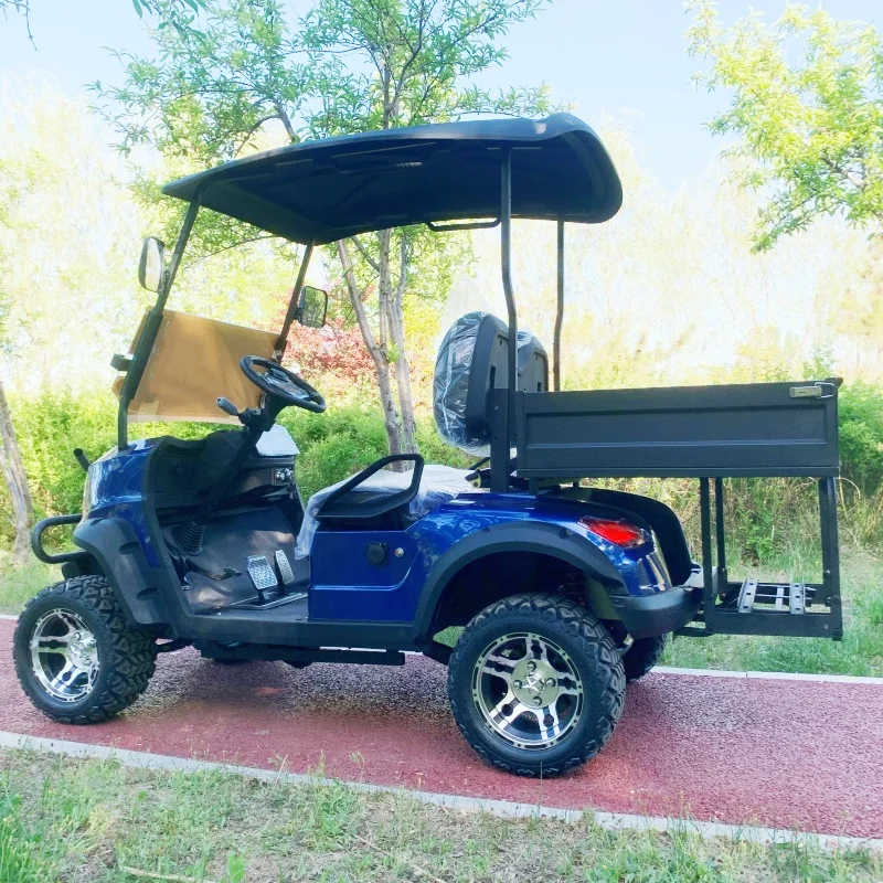 High Performance Golf Cart 60V 72V Lithium Battery 2 Seater Electric Golf Cart With Rear Cargo Box Bumper 12 Inch Tires