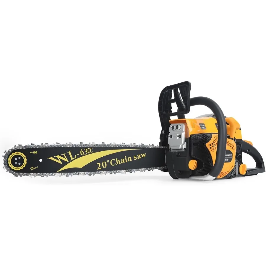 

20-дюймовая газовая бензопила 63CC Газовая цепная пила с функцией тормоза 2-тактная ручная бензиновая бензиновая цепная пила с эргономичной рукой