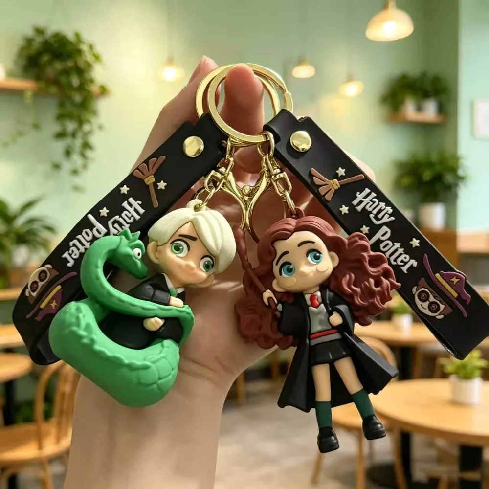 Harry Potter 3D silicone character keychain cute mini cartoon character bag pendant car keychain fans collect birthday gifts. view 3