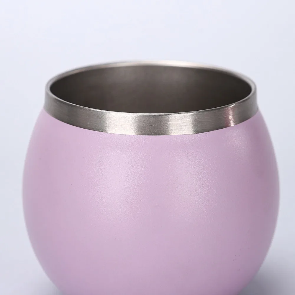 Taza de té de doble pared, taza de Yerba Mate argentina, taza de huevo portátil de acero inoxidable de 5oz con pajita y tapa, vaso para oficina