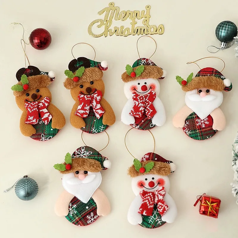 

Christmas Tree Doll Small Pendants Kids DIY Cartoon Santa Snowman Elk Polar Bear Xmas Tree Hanging Ornaments New Year 2026 Decor