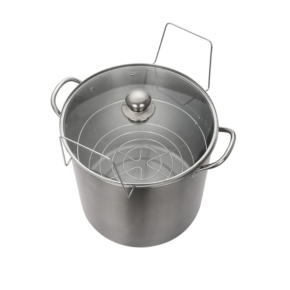 21,5 Qt Edelstahl-Einmachtopf mit doppelseitigem Gestell, Dampfwasserbad-Einmachung, ideal zum Konservieren von Kochen, großen Chargen