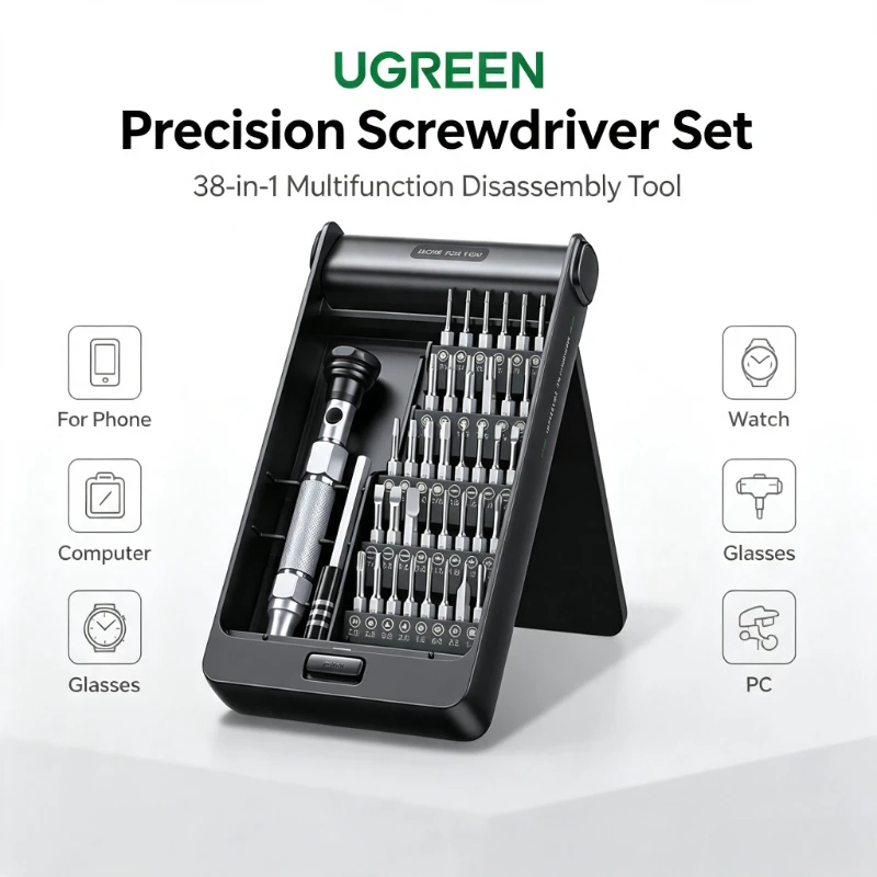 UGREEN 38-in-1 Screwdrivers Precision Screwdriver Set for Phone Computer Watch Laptop Glasses PC Multifunction Disassembly Tool