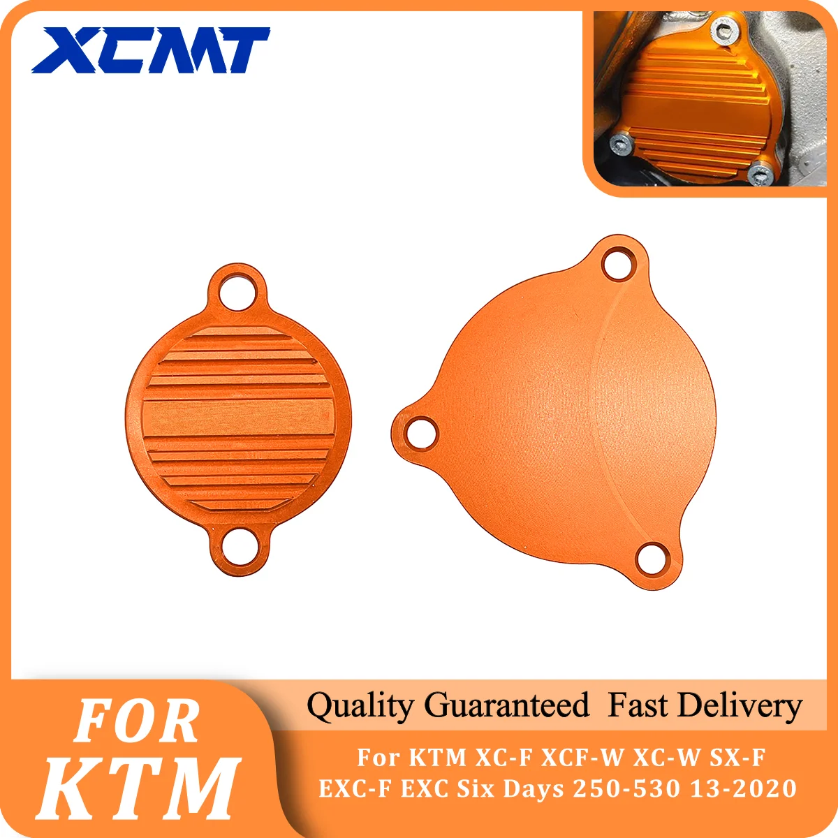 Motorcycle Oil Pump Cover Guard Cap and Oil Filter Cover Cap For KTM SX-F XC-F XCW-F EXC SIX DAY Husqvarna FC FE FS FX 2012-2021
