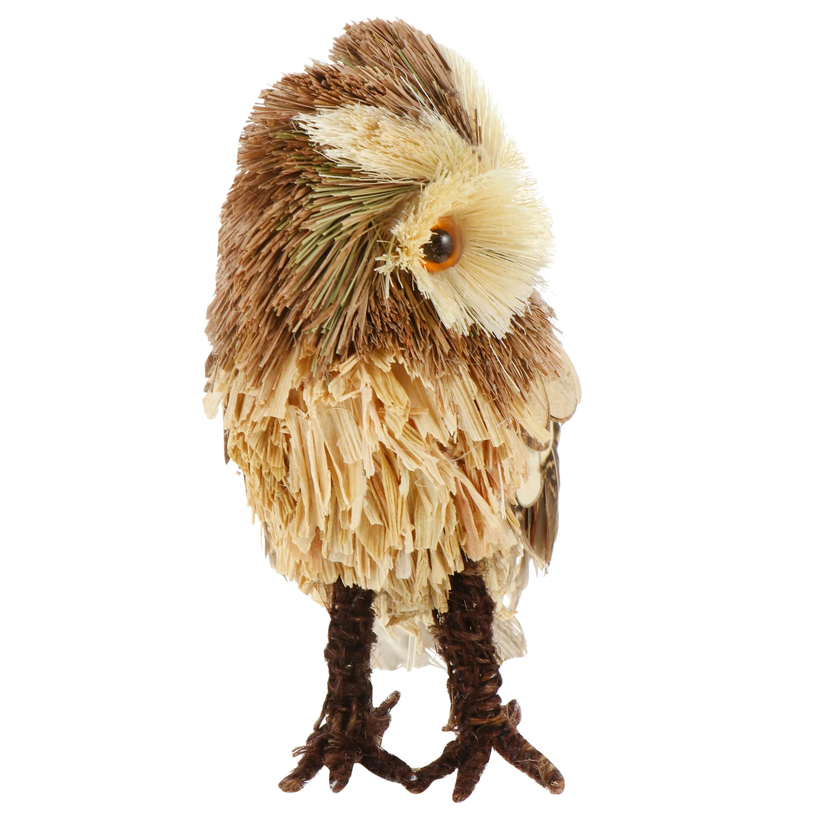 Modelo tejido de paja, adorno de escritorio con forma de Animal, adorno de mesa, modelo de búho, adorno, estatuilla de búho