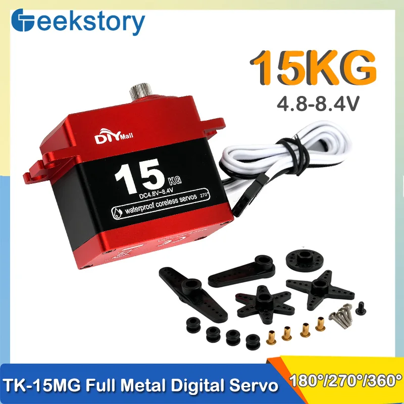 15KG TK-15MG Digital Servo RC Metal Gear 180° 270° 360° Coreless Motor Servos For DIY Robot Car Aircraft Crawler Accessories