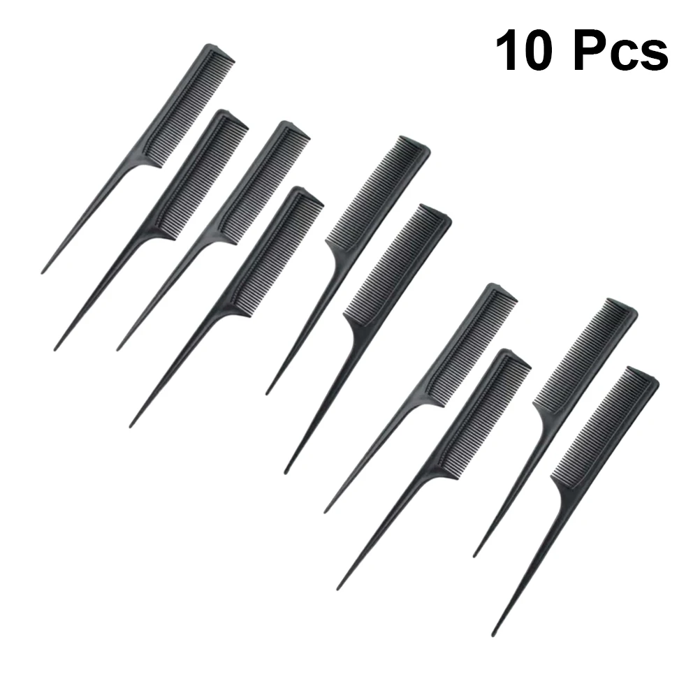

10pcs Hair Cutting Salon Professional Barber Heat Resistant Styling Comb For Pomade Slicked Back Durable Abs Narrow