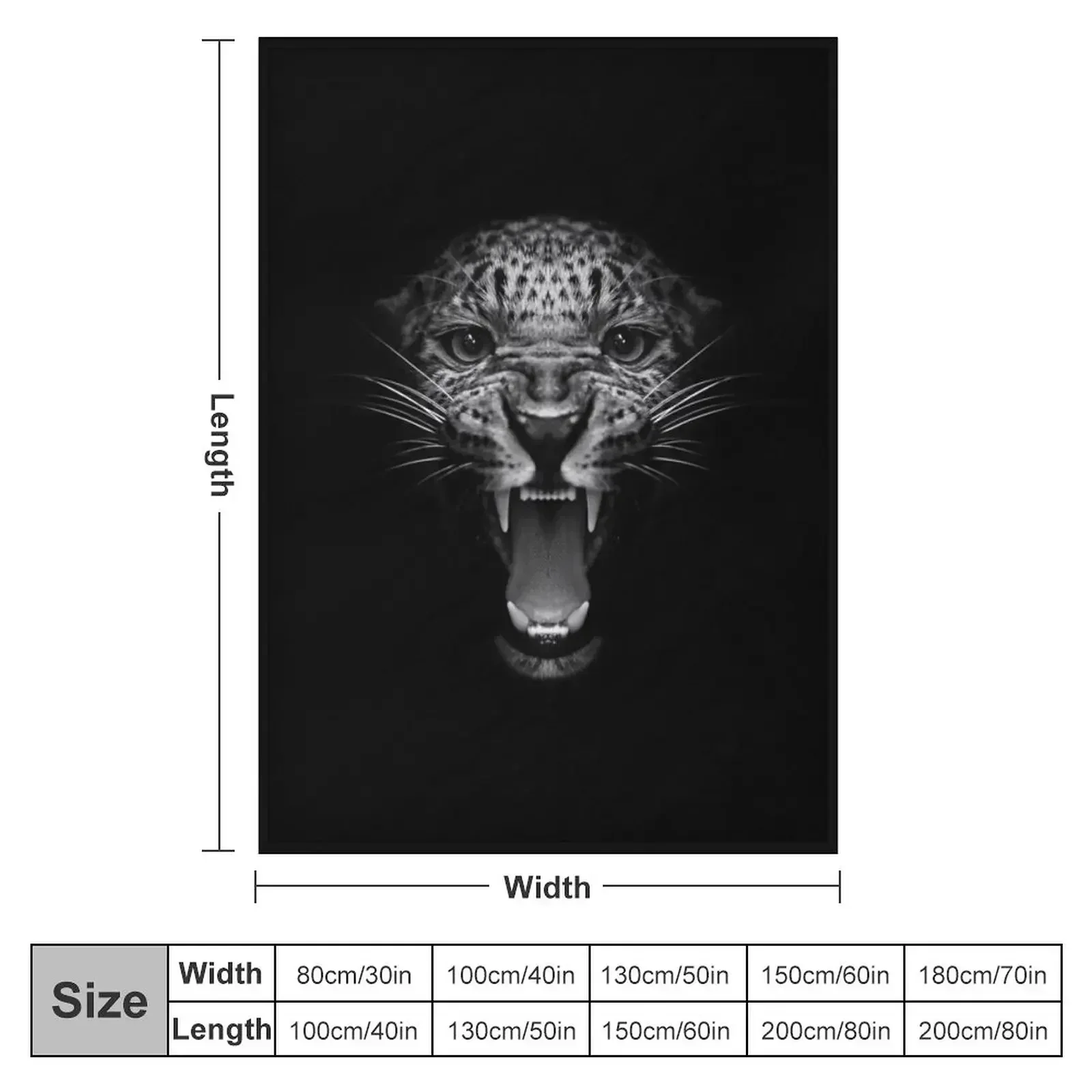 angry jaguar face black and white wallart Throw Blanket anime Beach blankets and throws Thermals For Travel Blankets