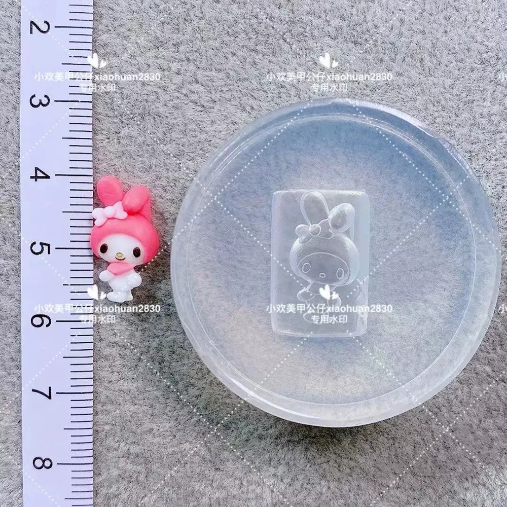 Kawaii Sanrio Mymelody Little Twin Stars Silica Gel Nail Mold Lollipop 3D Diy Handwork Silica Gel Nails Finished Product Mold