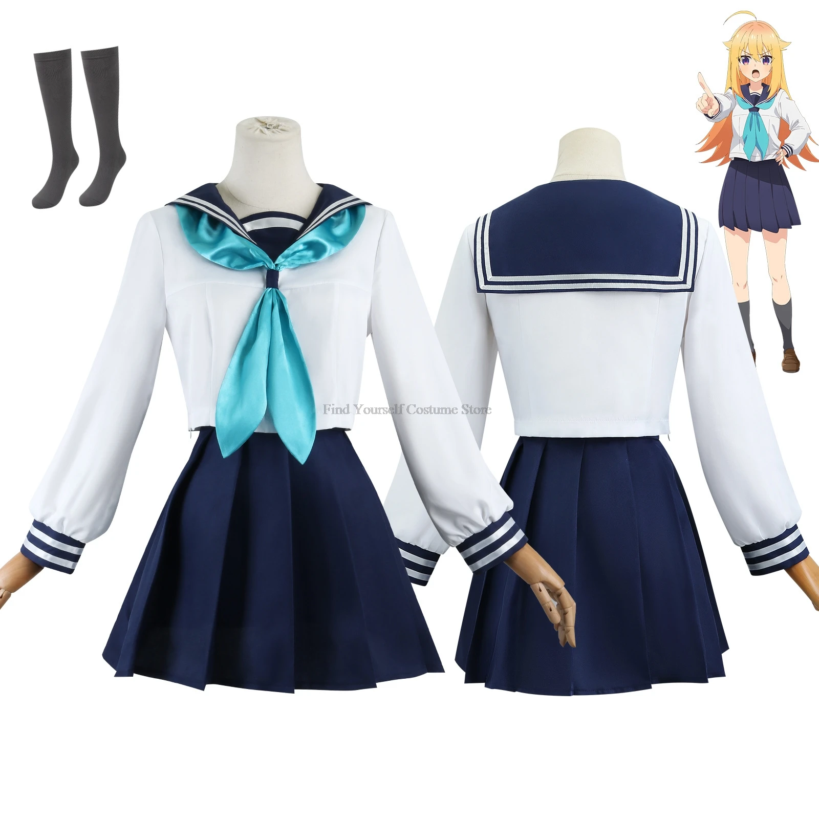 Anime My Deer Friend Nokotan Shikanoko Noko Cosplay Koshi Torako Costumes Wig JK Sailor Suit School Uniform