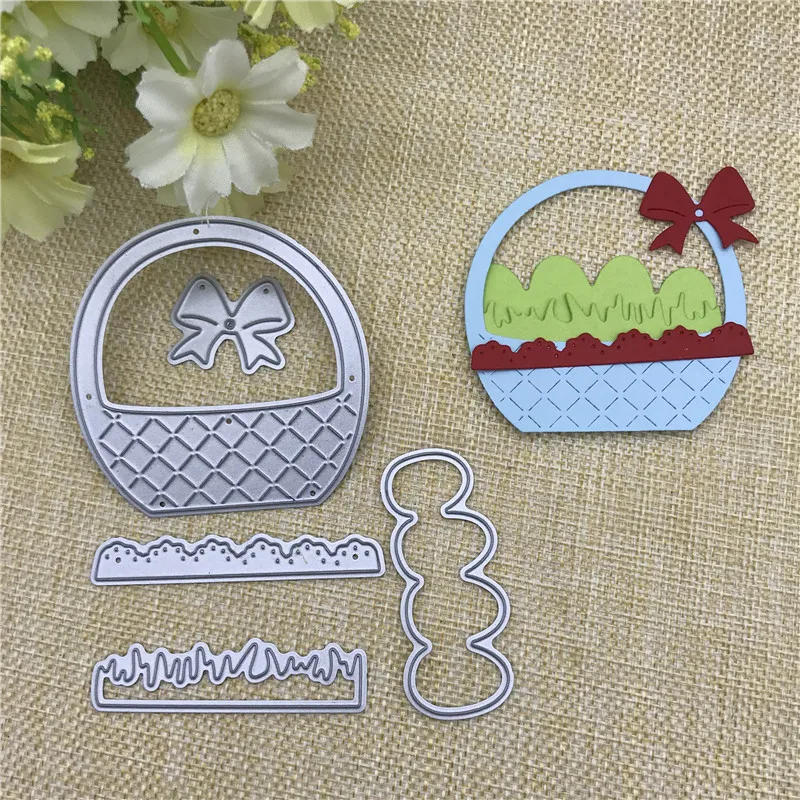 Easter egg basket bow Metal cutting dies  mold Round hole label tag Scrapbook paper craft knife mould blade punch stencils dies