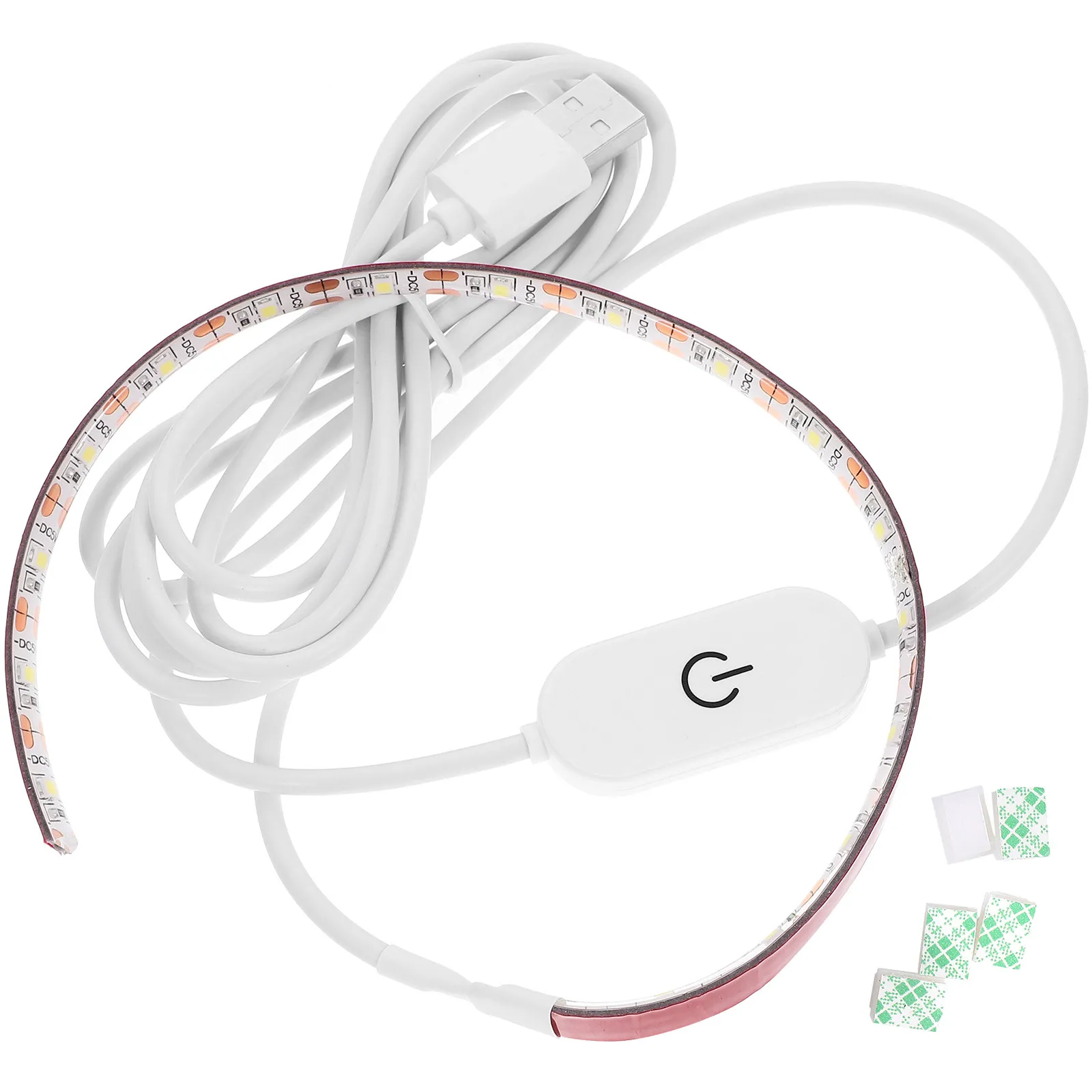 2 Meters USB LED Light Strip 5V 6500K Cold White Cuttable Self-Adhesive Ribbon for Sewing Machine TV Background