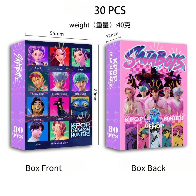 30 قطعة K-POP شيطان الصيادين Huntrix Derpy Photocards أنيمي تحصيل مجموعة لمحبي K-POP Merch/ألعاب بطاقة التداول