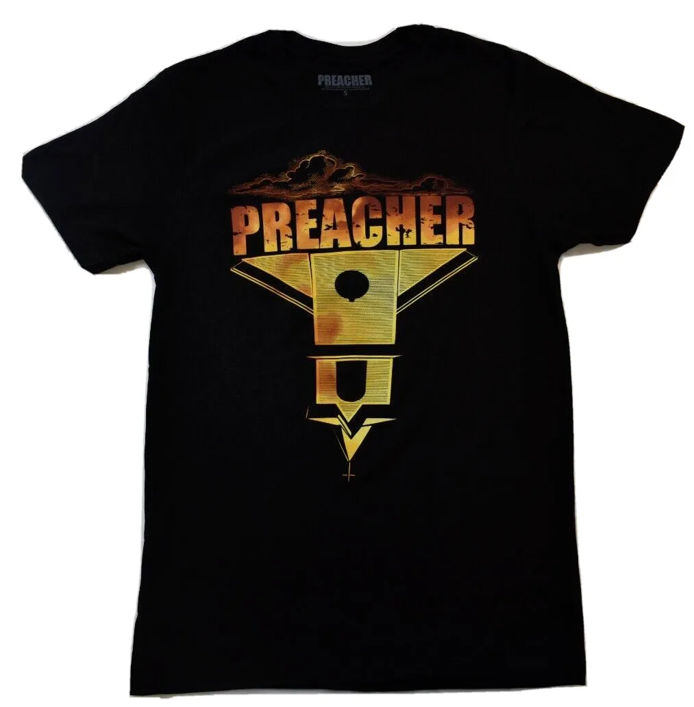 Preacher Mens Television Series Inverted Church Black T Shirt New S