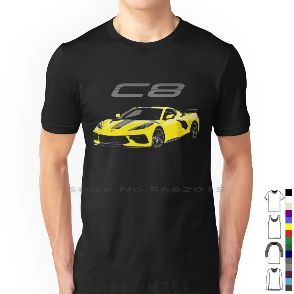 2021 2022 Corvette C8 Accelerate Yellow T Shirt 100% Cotton Chevy Corvette C8 Stingray Zr1 Corvette C8 Corvette Corvette