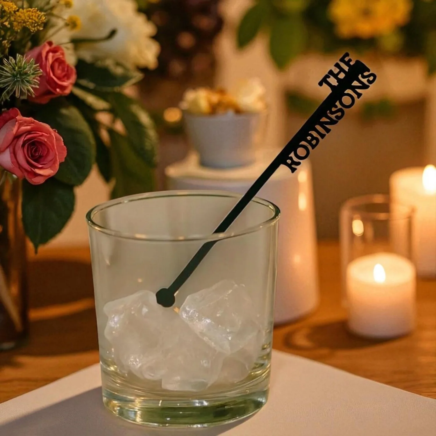 تخصيص الزفاف كوكتيل النمامون إلكتروني قطع كوكتيل أفرط العصي ديكور للطاولات شخصية الاكريليك حزب شرب النمامون