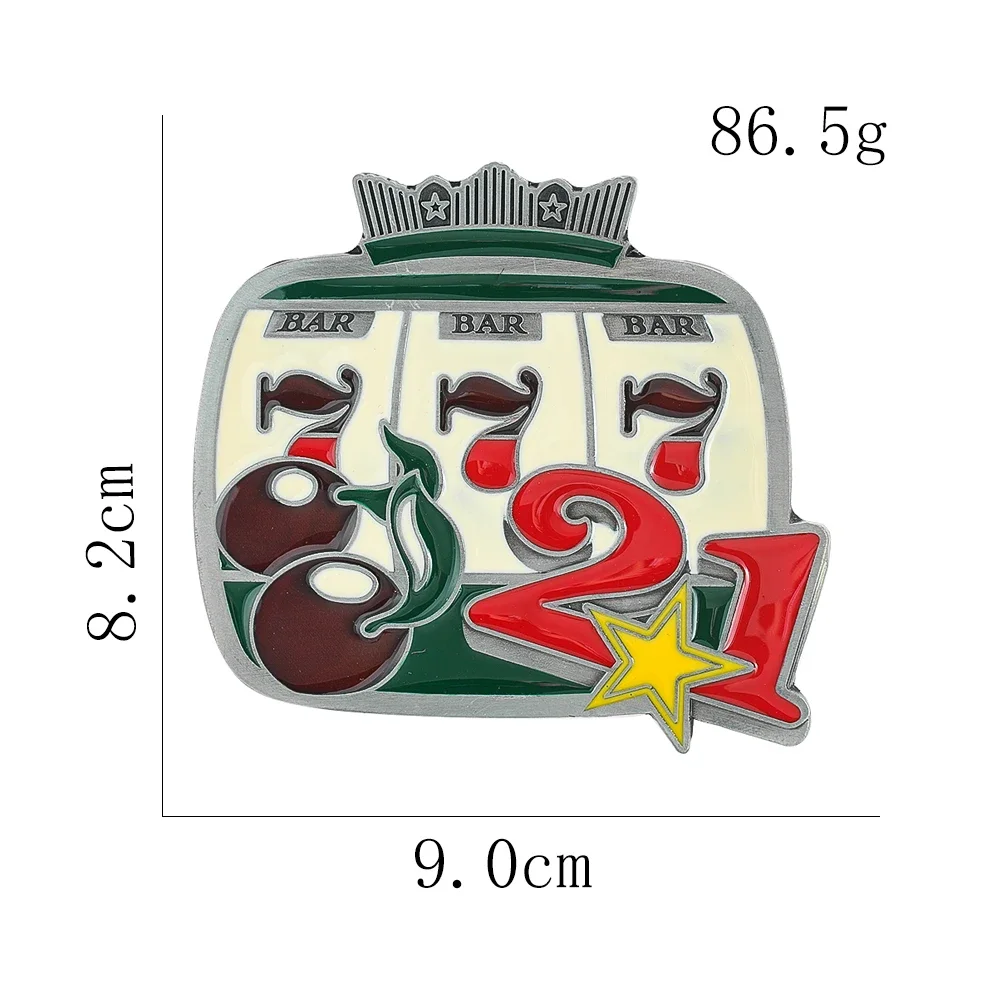 귀여운 체리 과일, 아랍어 행운의 숫자 7 크라운 티아라 아연 합금 벨트 버클, 오각형 별 21 후크 걸쇠, DIY 청바지 액세서리