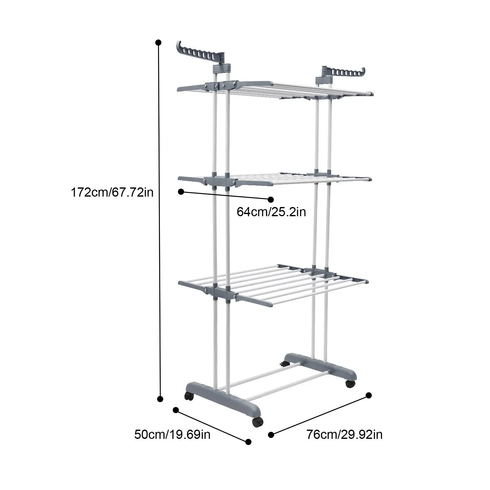 4-Tier Foldable Clothes Drying Rack Stand Airer Laundry Washing Drier Line Home
