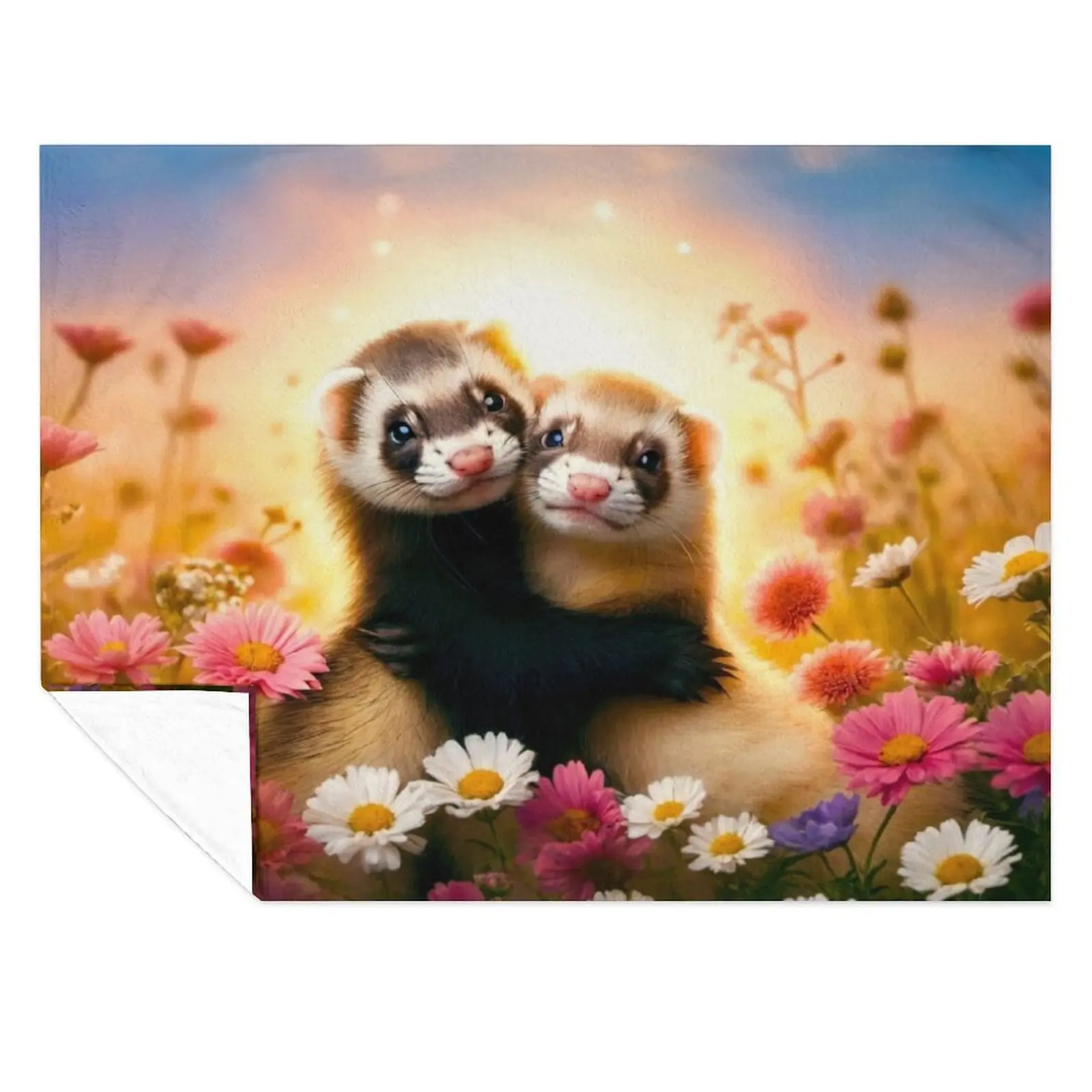 Ferrets วันวาเลนไทน์ครั้งแรกโยนผ้าห่มผ้าห่มโซฟานุ่มถ่วงน้ําหนัก