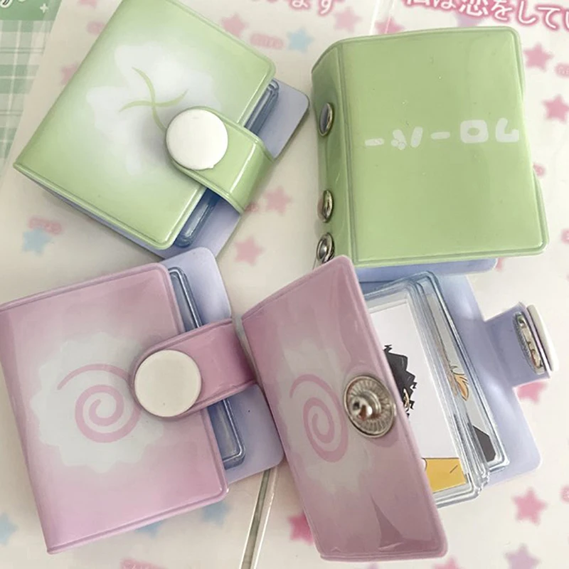 Mini Photo Album 20pcs PVC Double-sided Women 1 Inch Storage Photo Card Holder Portable Pocket PVC Album