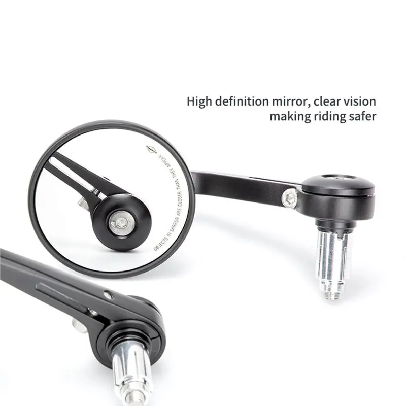 ABOK-22Mm Handlebar End Mirror Motorcycle Handlebar End Mirror Aluminum Alloy Rear Mirror
