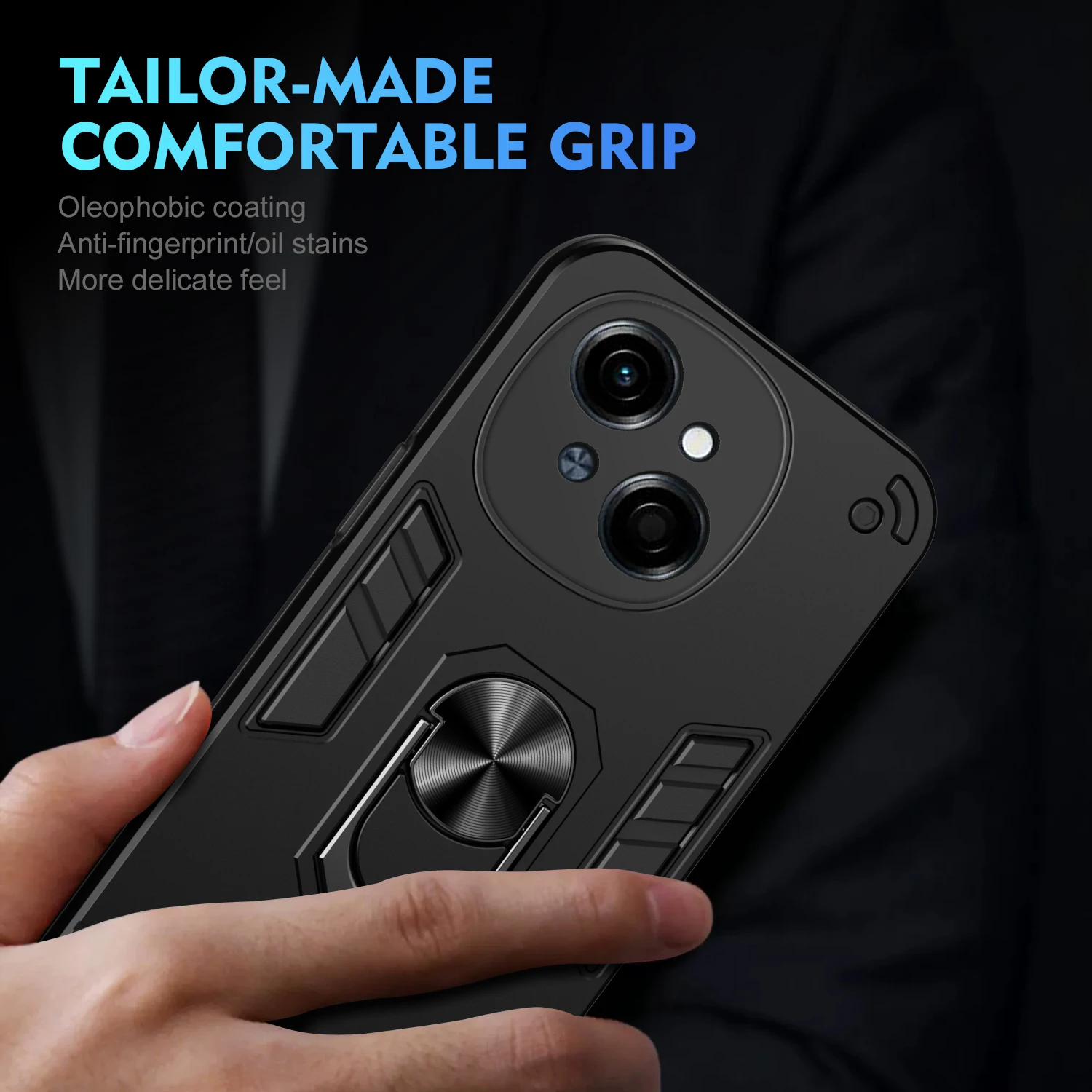 Armor Case for Tecno Spark Go 1 Go1 2025 Pop 9 Car Magnetic Finger Ring Holder Shockproof Hard Phone Cover TecnoSparkGo1 Pop9