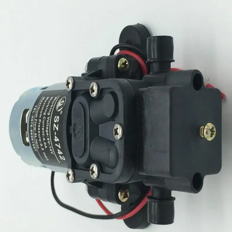 Pompa penyemprot elektrik 12V, pompa diafragma tekanan tinggi, efluent berulir pertanian