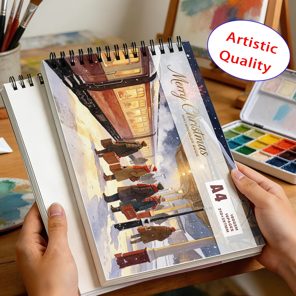 Watercolor Paper Art Pad 180gsm 16 Sheets Non Yellowing Paper For Outdoor Sketching Holiday Gift For Teen Painters