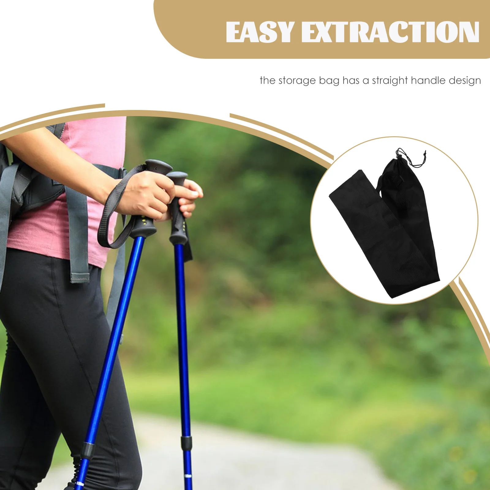 

Large Capacity Trekking Pole Storage Bag Waterproof Oxford Fabric Quick Access Straight Handle Hiking Pole Carrying Pouch