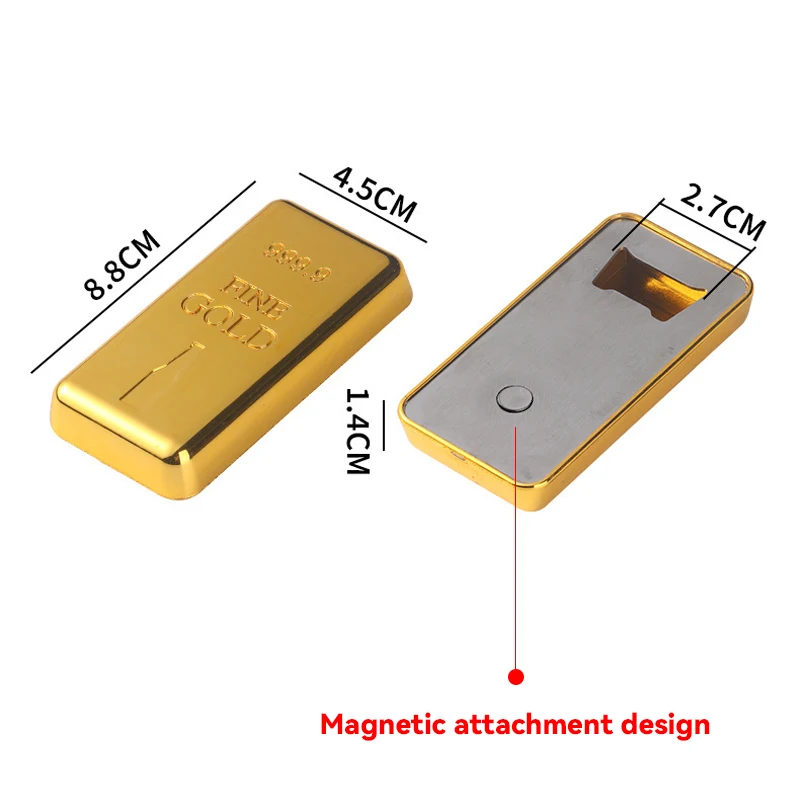 NEW Creative Gold Bar Beer Opener Multi-Functional Magnetic Refrigerator Sticker Novelty Gift Bottle Opener Trendy Party Gadget