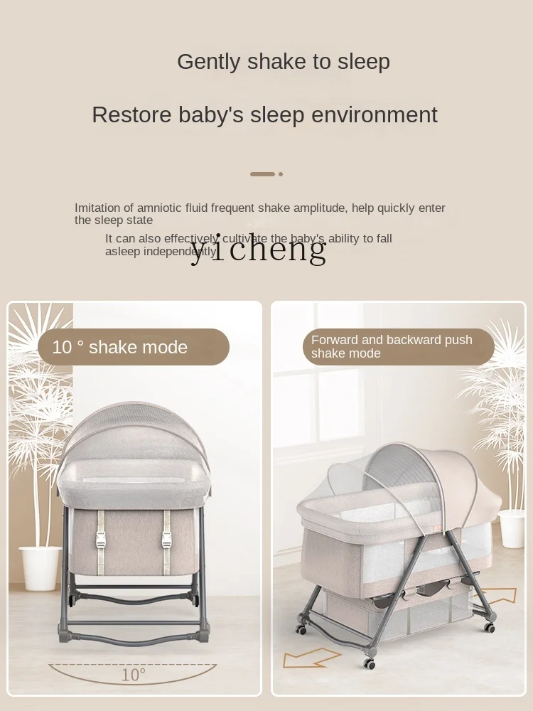 Tqh Flagship Baby Crib Portable Portable Babies' Bed Multi-Function Folding Stitching Bed with Mosquito Net