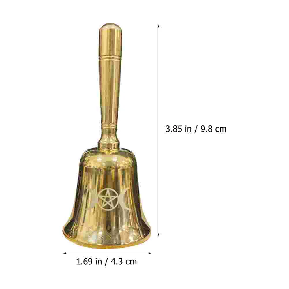 Hand Bell Mini Altar Kits Decorative Handheld for Multi-functional Bells Golden Pentagram Tarot