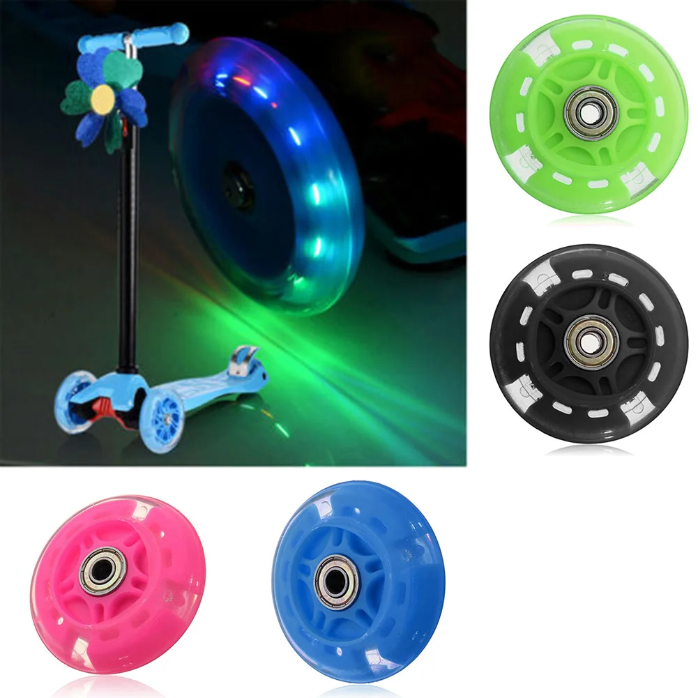 Electric Scooter Wheels LED Flash Wheel Flashing Lights Back Rear ABED For Scooter Mini 8x2.2CM LED Flashing Wheels Accessories