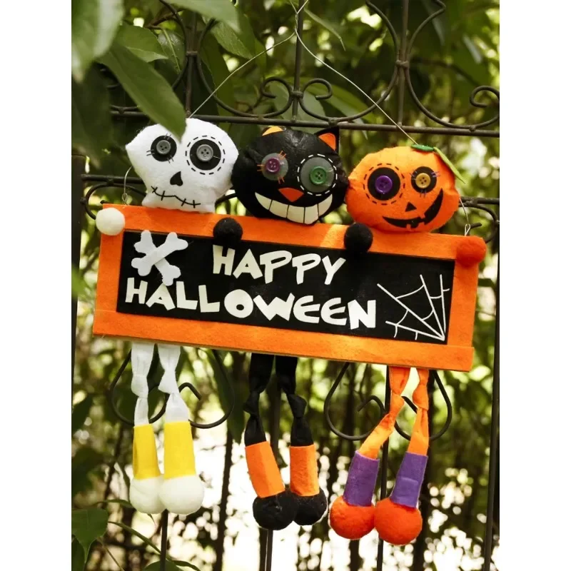 Christmas Halloween Listing Pendant Welcome Door Hanging Decoration Children's Party Ghost Festival Pumpkin Vine Ring