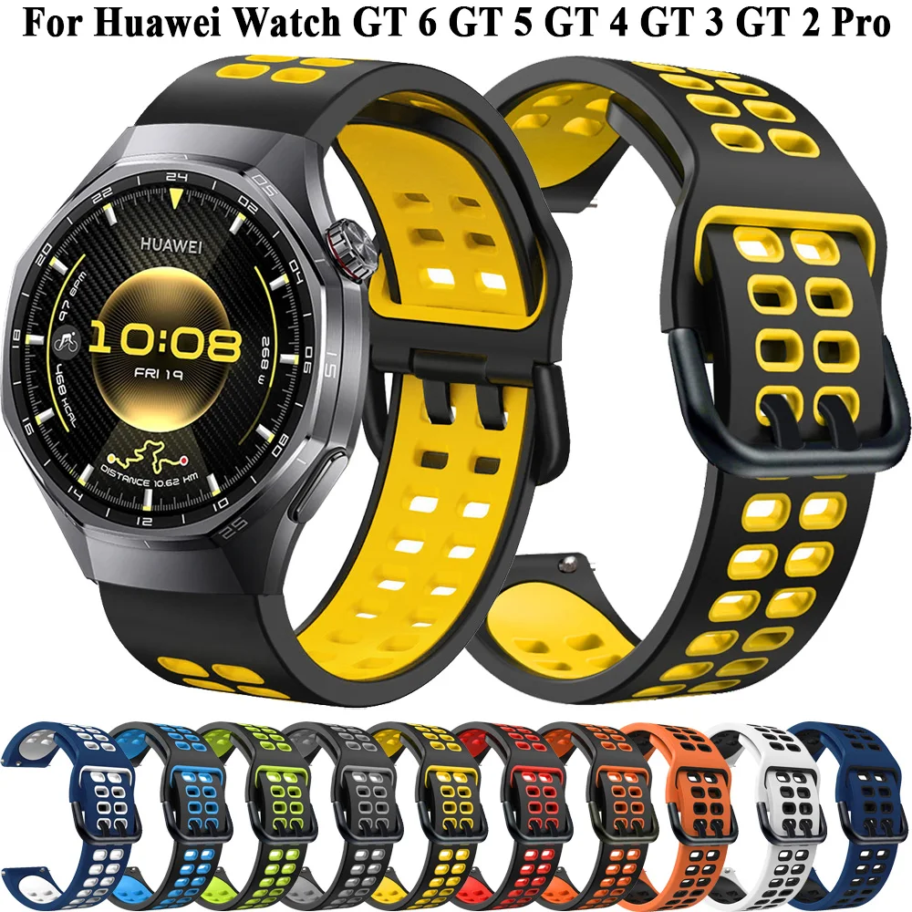 Мужской силиконовый ремешок 22 мм для часов Huawei Watch GT6 pro, ремешки GT5 GT4 GT3 GT2 pro для Huawei 5, 46 мм, ремешок для часов, браслет