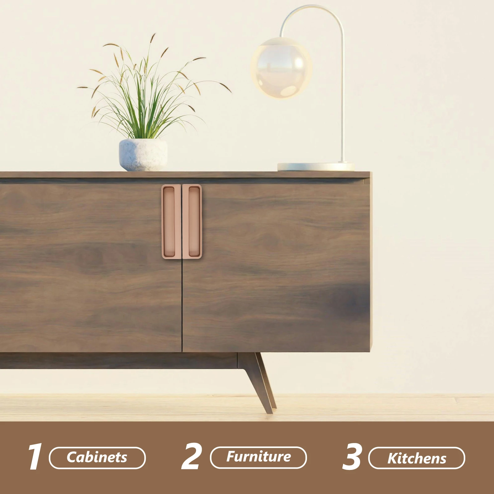 

1pcs Recessed Cabinet Handle Zinc Alloy Concealed Flush Pull For Sliding Doors Kitchen Drawers Hidden Finger Pull Modern