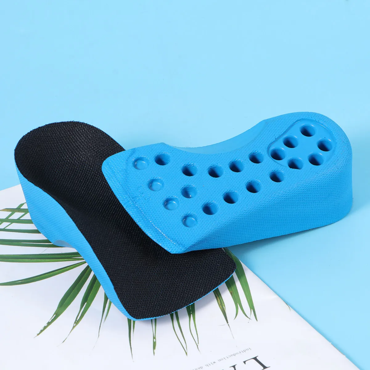1Pair PU Cloth Height Increasing Insoles Half for Men Women Comfortable Non Slip Shoe Pads Increase Height 4Cm Taller