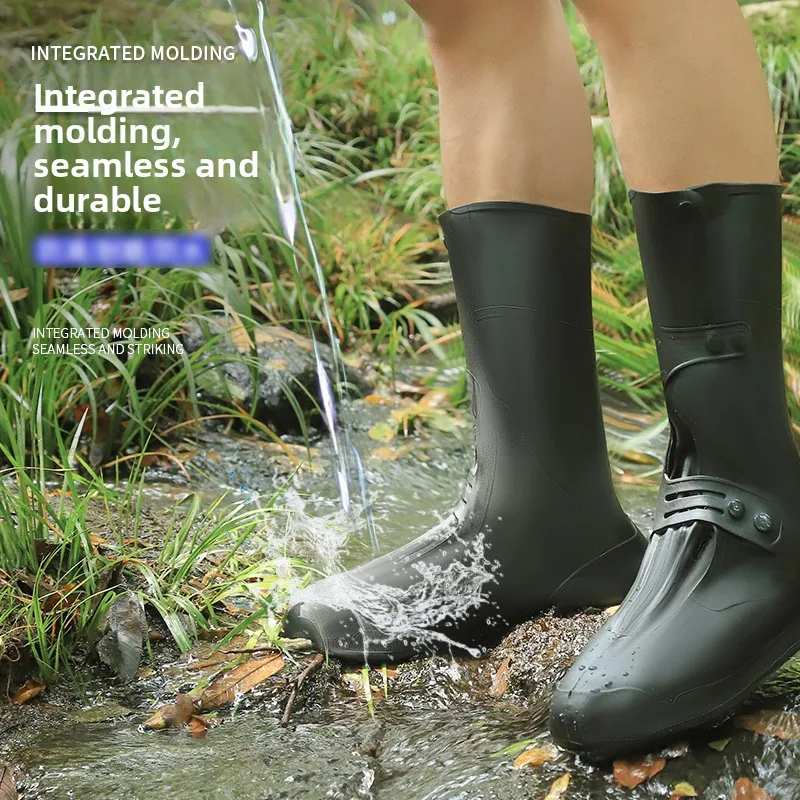 Thickened High-Tube Rain Boot Covers Anti-Slip Waterproof Men's Shoe Covers for Home And Daily Use by Lion Pride