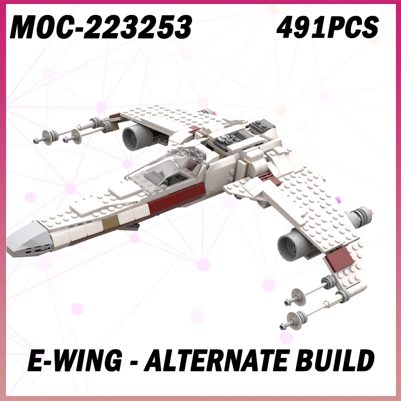 

491 шт. MOC-223253 E-Wing-набор альтернативных строительных блоков, набор технических строительных блоков для взрослых, креативные праздничные подарки высокой совместимости