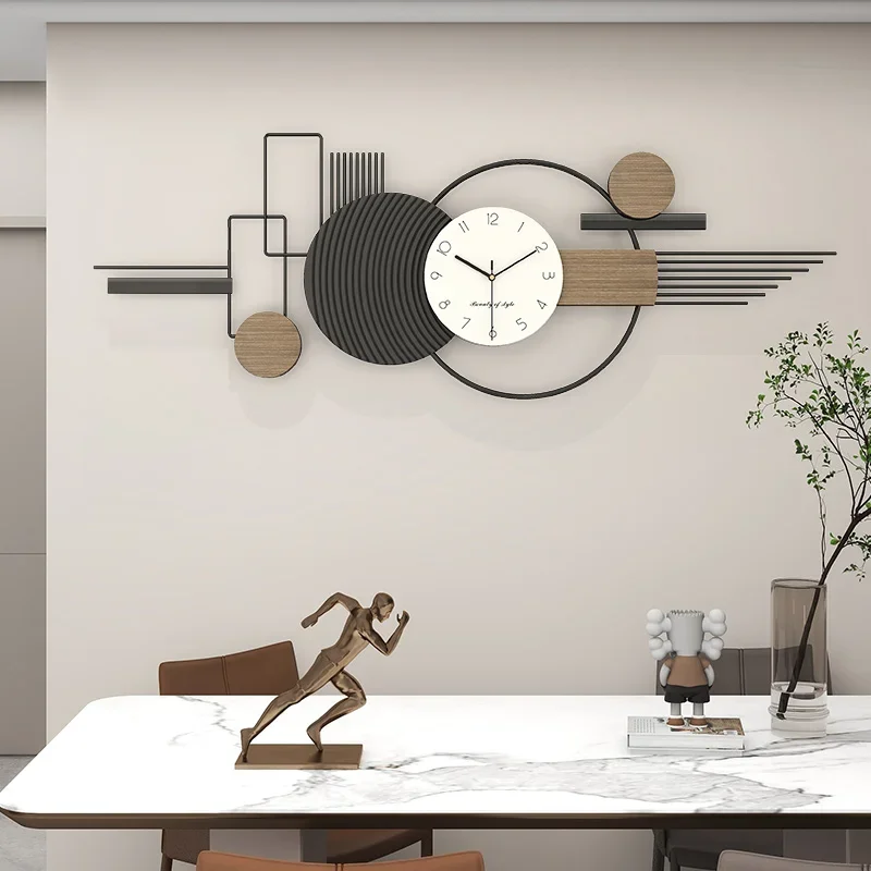 Clock Living Room Television Background Wall Wall Clock Simple Modern Atmosphere Nordic Dining-Table Decoration Creative Clock