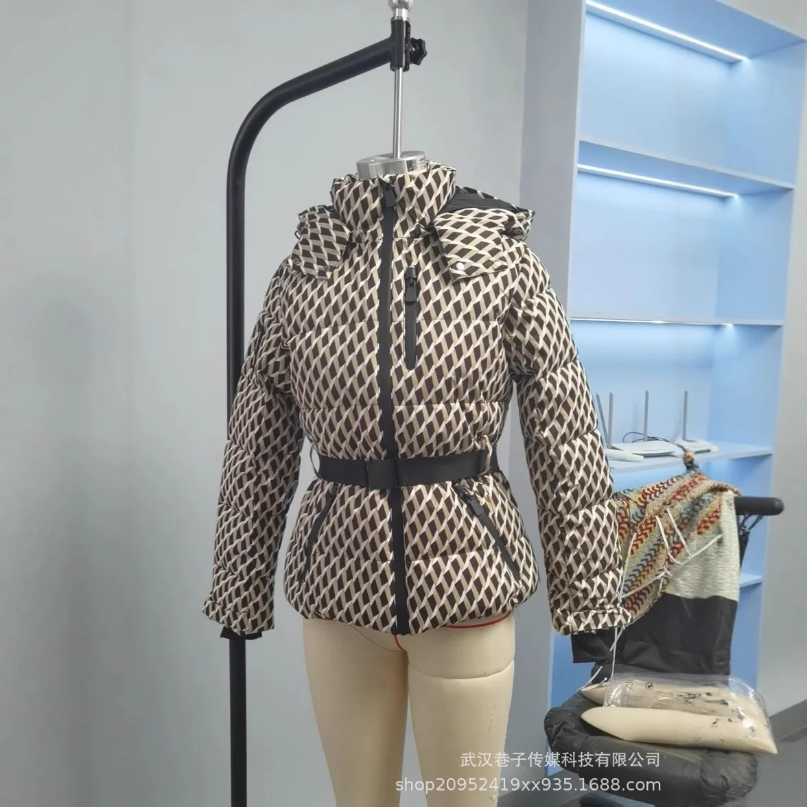 2025 Women's New Cotton Jacket Medium to Long Half High Collar Fashionable Versatile Waist Down Cotton Jacket Cotton Coat