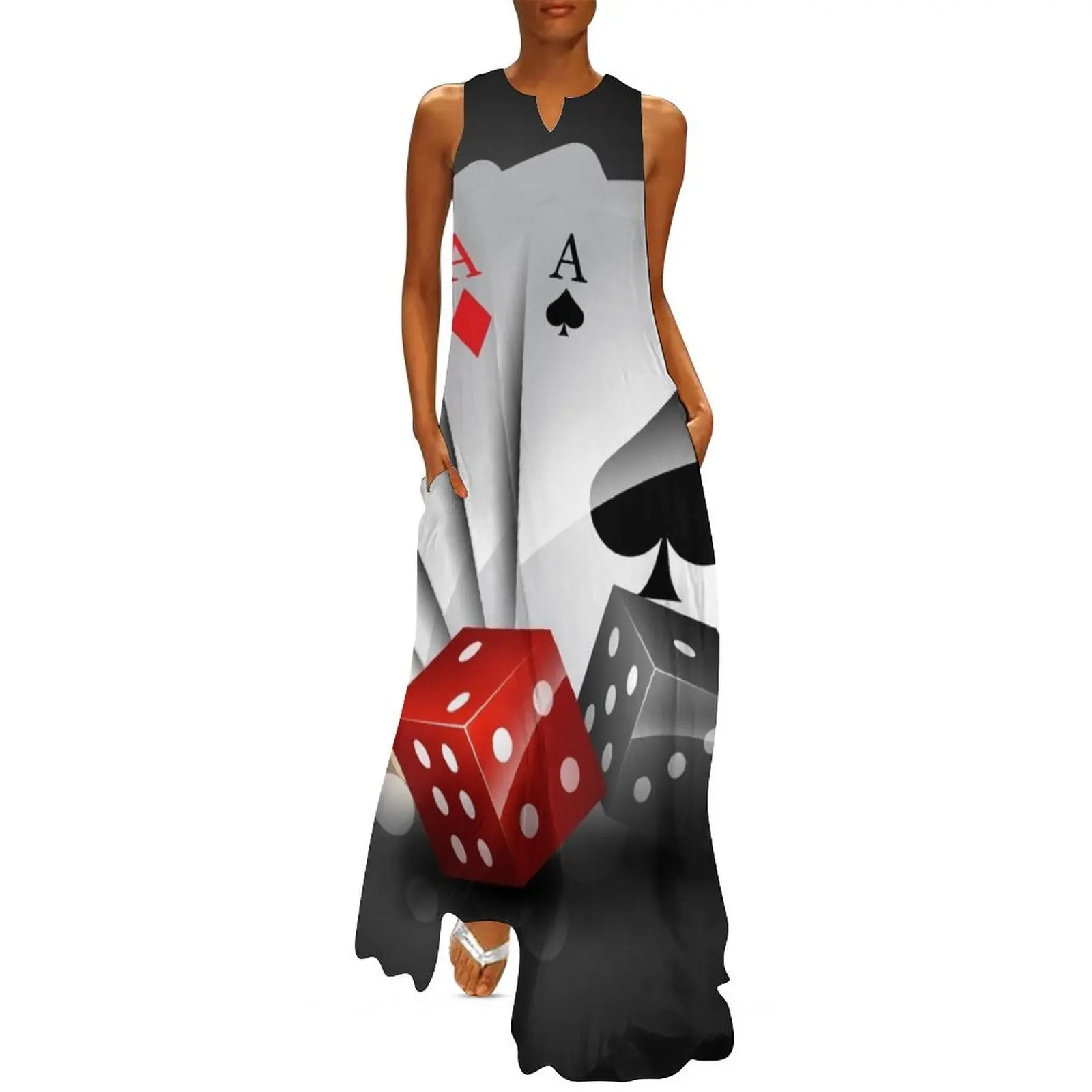 

Playing Cards Aces And Dice Long Dress women"s summer clothing 2024 womens clothing beach dress