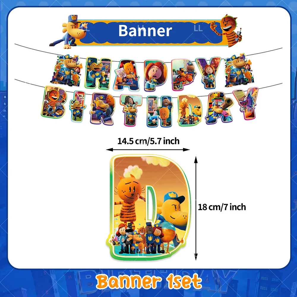Detective Dogs-man Children Birthday Party Supplies Yellow Puppy Balloon Cake Card Banner Photography Prop Decoration Kid Gift