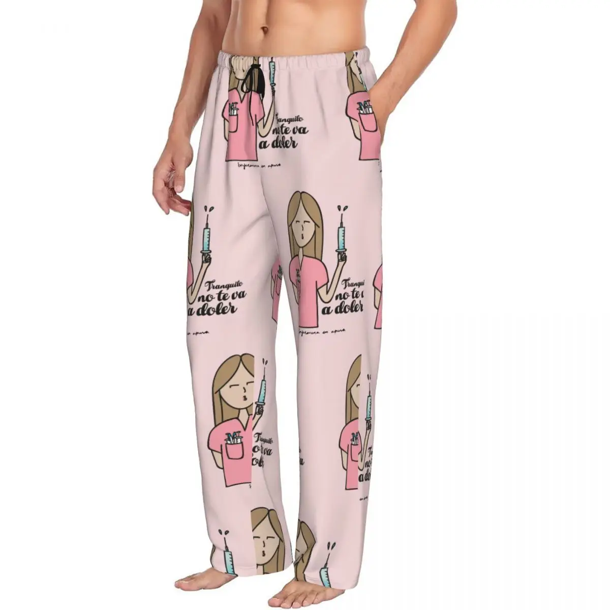 Custom Enfermera En Apuros Doctor Nurse Medical Pajama Pants Men Lounge Sleep Drawstring Sleepwear Bottoms with Pockets