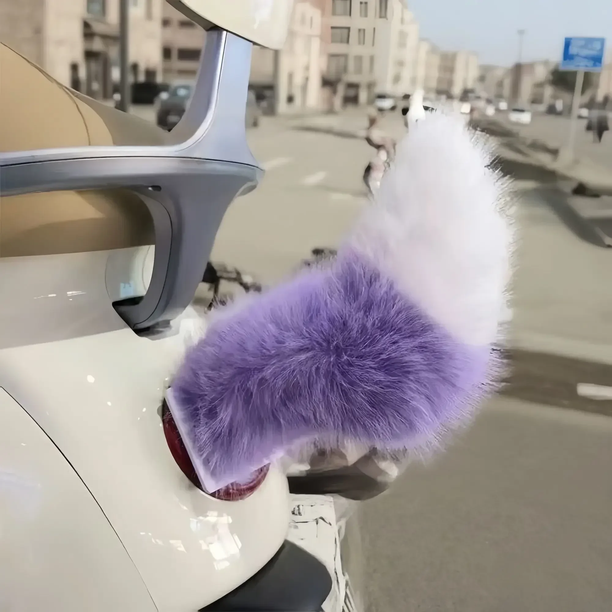 NEW Fluffy Remote Control Electric Bicycle Tail Realistic Rechargeable Car Wagging Moving Tail Versatile Self-adhesive
