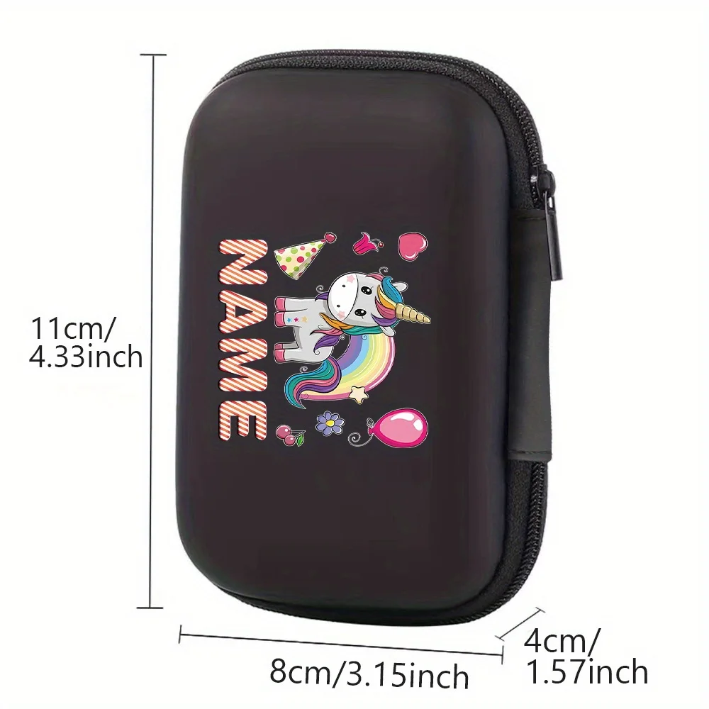 Personalized Customized Name Digital Accessory Storage Box Multifunctional Headphones Data Cable Zipper Cases Custom Products
